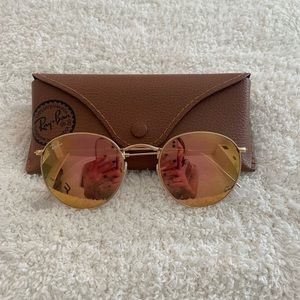 RayBan rose gold round sunglasses